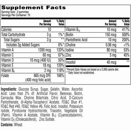 One A Day® VitaCraves® Adult Multivitamin Gummies Perspective: back