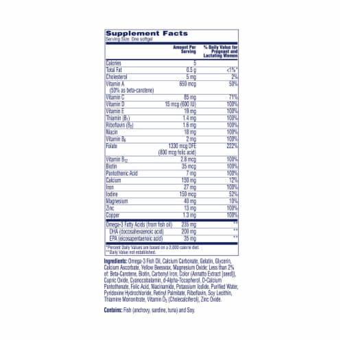 One A Day® Women's Prenatal 1 Complete Multivitamin Softgels Perspective: back