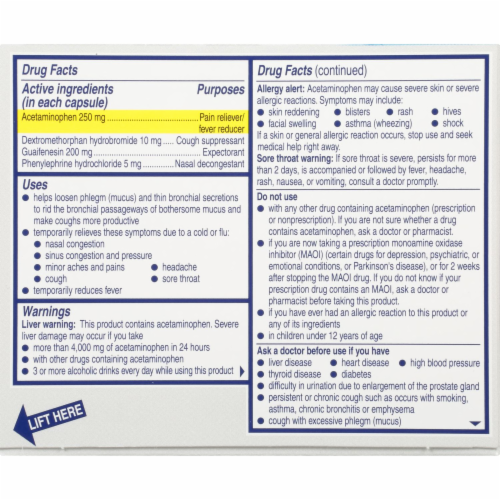 Alka-Seltzer Plus Severe Cough Mucus & Congestion Multi-Symptom Liquid Gels Perspective: back