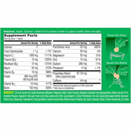 Berocca Orange Effervescent Tablets, Caffeine Free, 10 Count