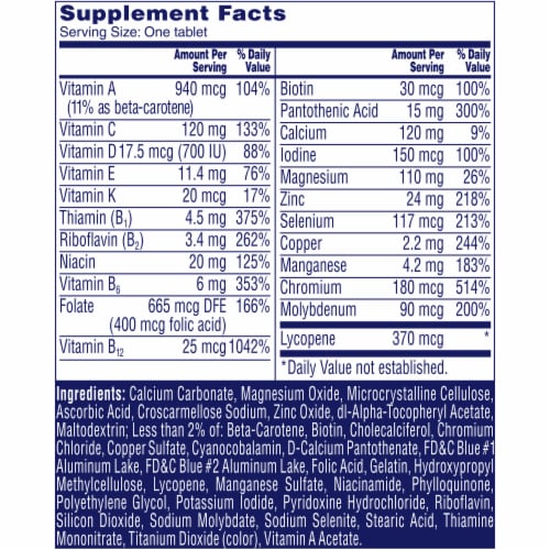 One A Day® Multivitamin Mens 50+ Complete Multi Perspective: back
