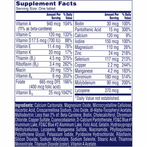 One A Day® Multivitamin Mens 50+ Complete Multi Perspective: back