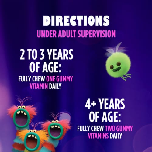One A Day Kids Trolls Multivitamin Gummies Perspective: back