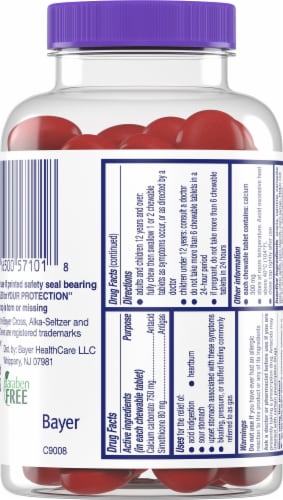 Alka-Seltzer® Tropical Punch Heartburn + Gas Reliefchews Chewable Tablets Perspective: back