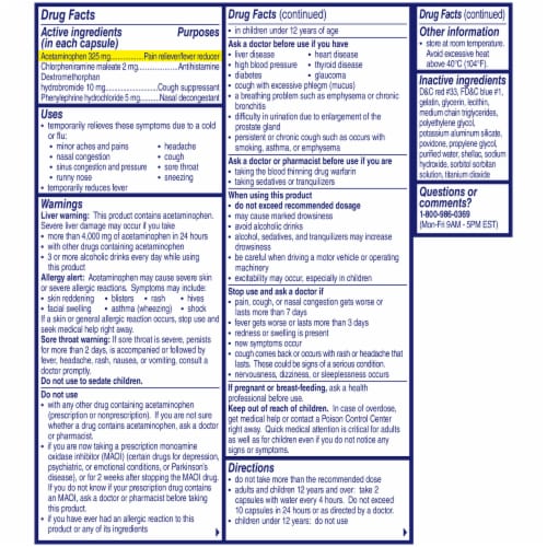 Alka-Seltzer Plus® Maximum Strength PowerMax™ Cold & Cough Medicine Liquid Gels Perspective: back