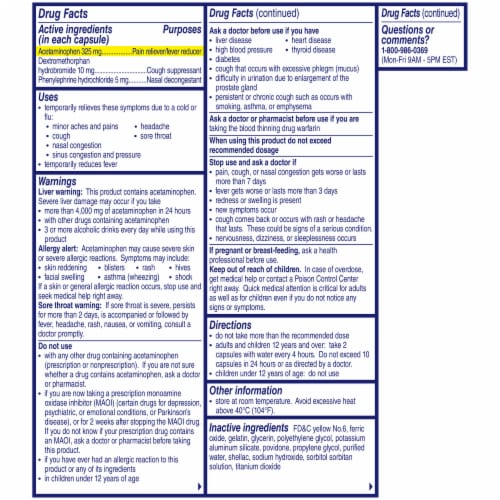 Alka-Seltzer Plus® Sinus Congestion & Pain Maximum Strength PowerMax® Liquid Gels Perspective: back