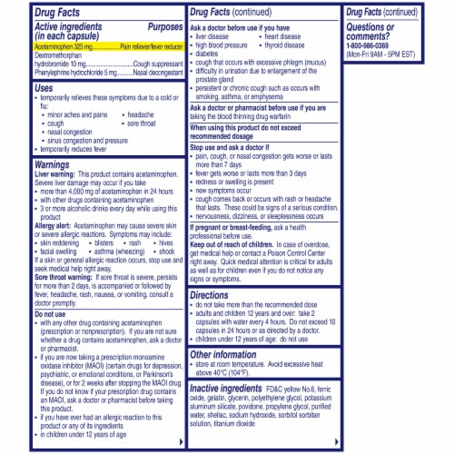Alka-Seltzer Plus® Sinus Congestion & Pain Maximum Strength PowerMax® Liquid Gels Perspective: back