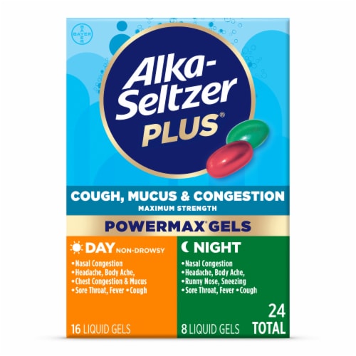 Alka-Seltzer Plus® Max Strength Day + Night Cough Mucus & Congestion PowerMax® Liquid Gels Perspective: back