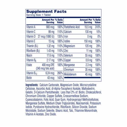 One A Day® Men's Complete Multivitamin Tablets Perspective: back