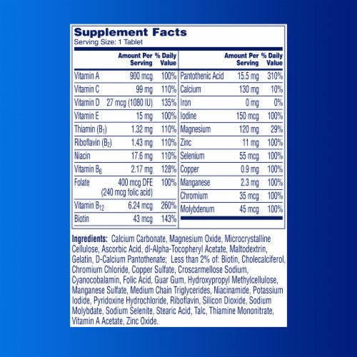 One A Day® Men's Complete Multivitamin Tablets Perspective: back