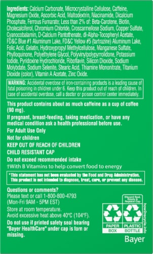 One A Day® Energy Multivitamin Tablets Perspective: back