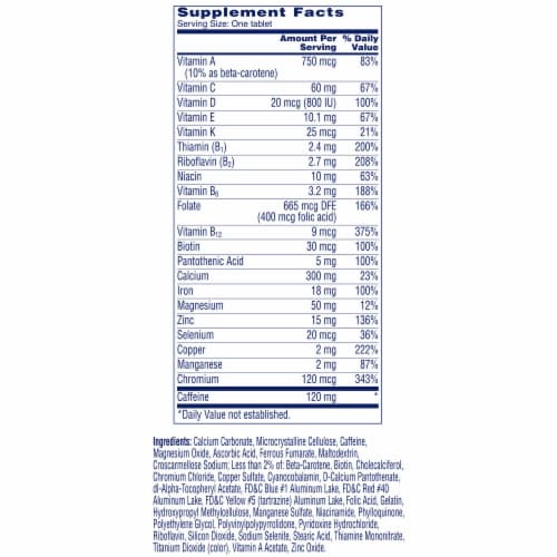 One A Day® Multi-Vitamin Active Metabolism Women's Tablets Perspective: back