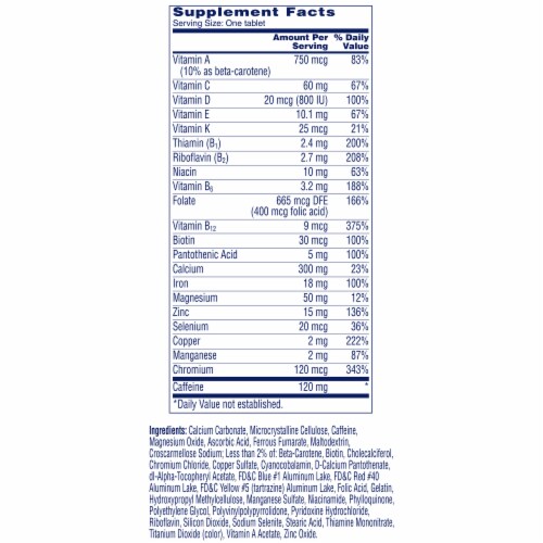 One A Day® Multi-Vitamin Active Metabolism Women's Tablets Perspective: back