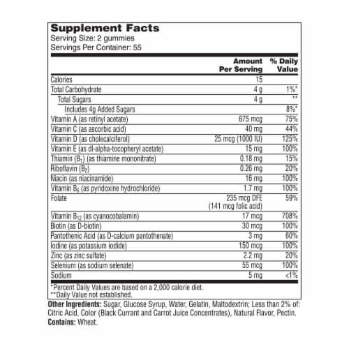 One A Day® Men's 50+ Advanced Multivitamin Gummies Perspective: back