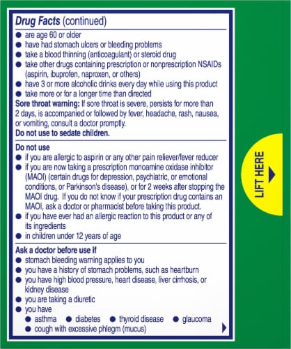 Alka-Seltzer® Plus Lemon Severe Night Cold Medicine PowerFast Fizz™ Effervescent Tablets Perspective: back