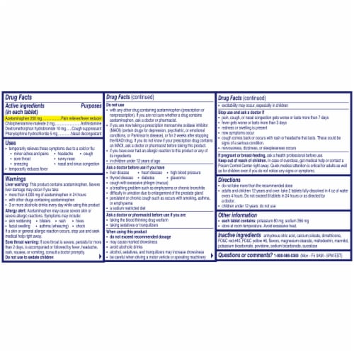 Alka-Seltzer Plus® Citrus Severe Cold & Flu PowerFast Fizz™ Effervescent Tablets Perspective: back