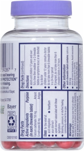 Alka-Seltzer® Heartburn and Gas Relief Tropical Punch Flavored Chewable Tablets Perspective: back