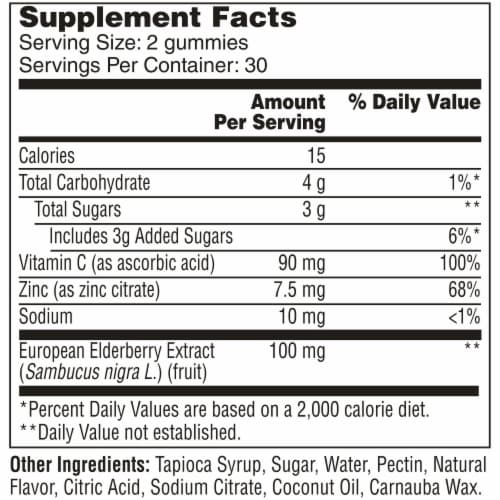 One A Day® Elderberry Gummies with Immunity Support Perspective: back
