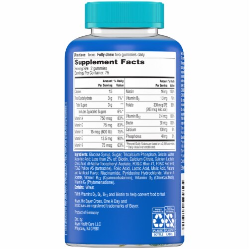 One A Day® VitaCraves® Teen Gummies for Him Perspective: back