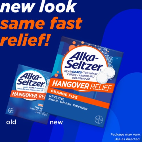 Alka-Seltzer® Hangover Relief Orange Fizz Effervescent Tablets Perspective: back