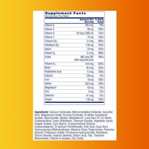 One A Day® Women's Complete Multivitamin Tablets Perspective: back
