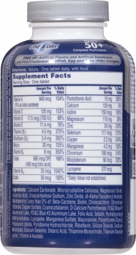 One A Day® Men's 50+ Complete Multivitamin Perspective: back