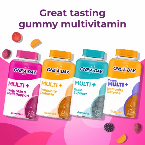 One A Day® Multi + Hair, Skin, and Nail Support Multivitamin Gummies Perspective: back