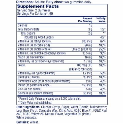One A Day® Multi + Immunity Defense Perspective: back