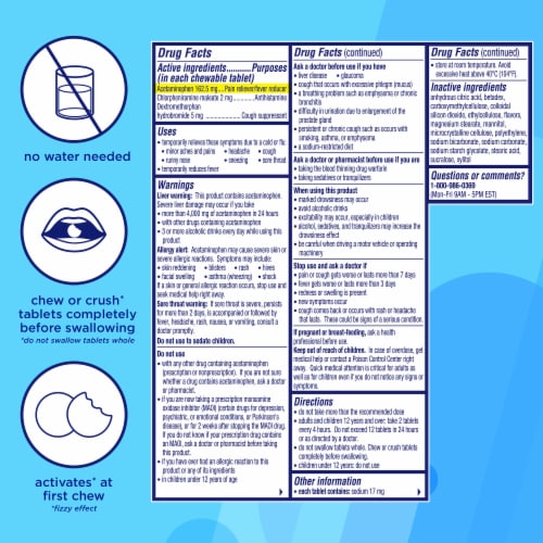 Alka-Seltzer Plus® Cold & Flu Orange Flavor Fizzy Chews Perspective: back