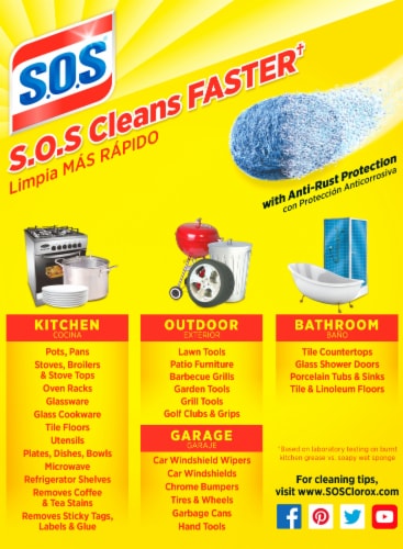 Clorox® S.O.S.® Soap-Filled Reusable Steel Wool Pads Perspective: back