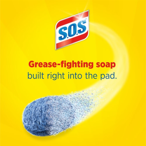 S.O.S Lemon Fresh Steel Wool Soap Pads Perspective: back