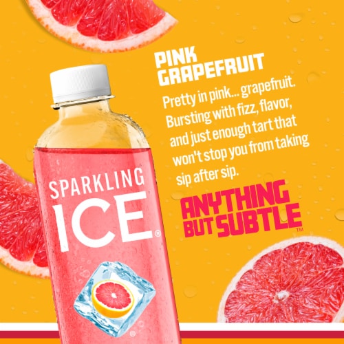 Sparkling Ice® Pink Grapefruit Flavored Sparkling Bottled Water Perspective: back