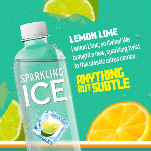 Sparkling Ice Zero Sugar Lemon Lime Sparkling Water Perspective: back