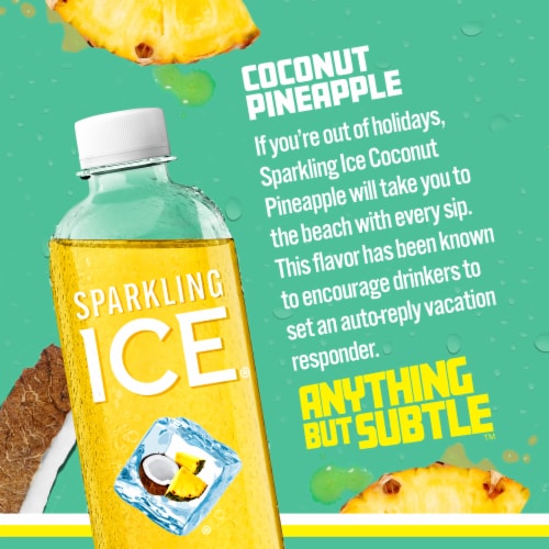 Sparkling Ice® Coconut Pineapple Flavored Sparkling Bottled Water Perspective: back