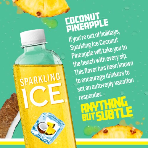 Sparkling Ice® Coconut Pineapple Flavored Sparkling Bottled Water Perspective: back