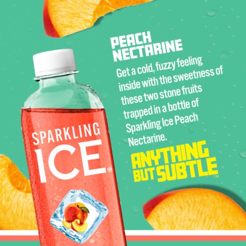 Sparkling Ice® Peach Nectarine Flavored Sparkling Bottled Water Perspective: back
