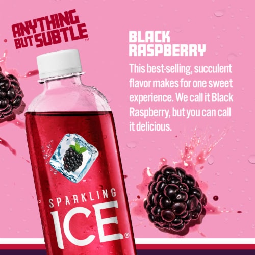 Sparkling Ice® Black Raspberry Flavored Sparkling Bottled Water Perspective: back