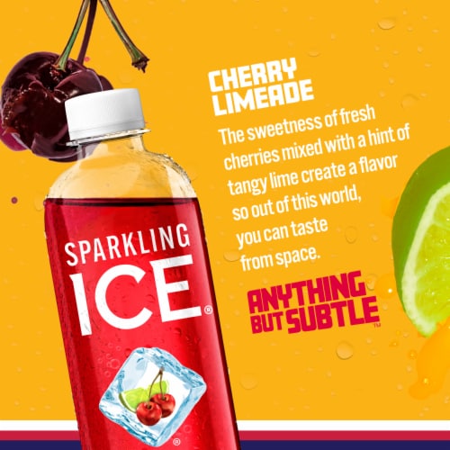 Sparkling Ice® Cherry Limeade Flavored Sparkling Bottled Water Perspective: back