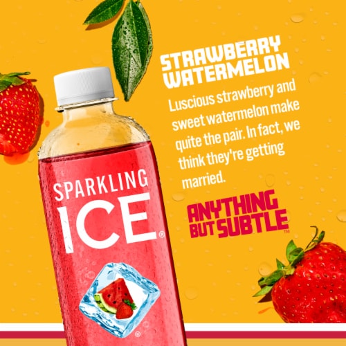 Sparkling Ice® Strawberry Watermelon Flavored Sparkling Bottled Water Perspective: back