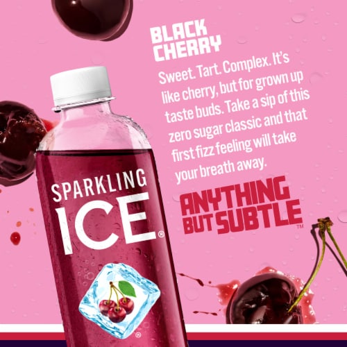 Sparkling Ice® Black Cherry Flavored Sparkling Bottled Water Perspective: back