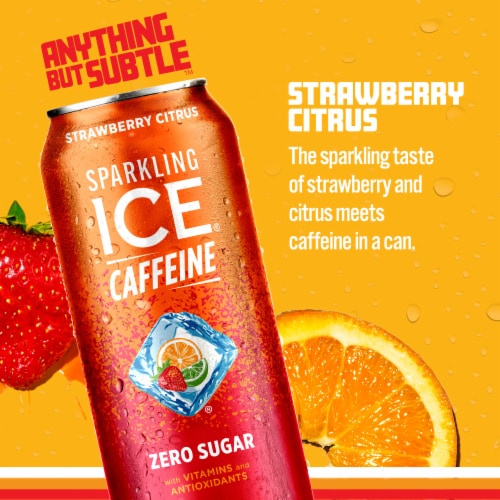 Sparkling Ice® Caffeinated Strawberry Citrus Flavored Sparkling Water Can