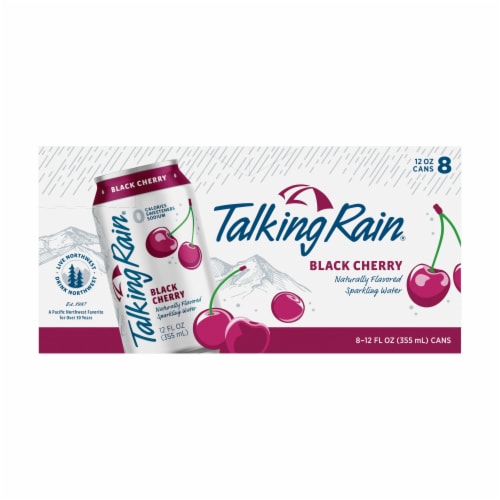 Talking Rain Black Cherry Naturally Flavored Sparkling Water Perspective: back