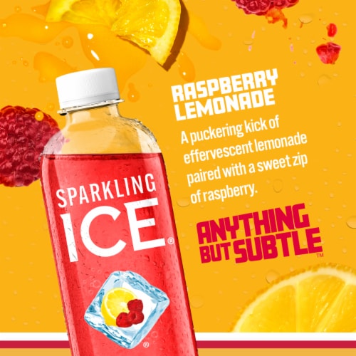 Sparkling Ice Zero Sugar Raspberry Lemonade Sparkling Water Perspective: back