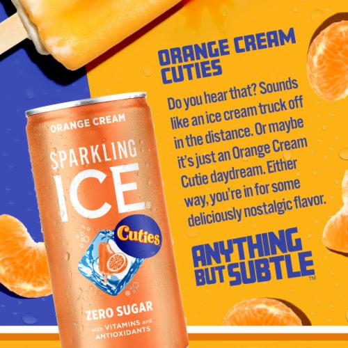 Sparkling Ice Cuties Orange Cream Sparkling Water Mini Cans Perspective: back