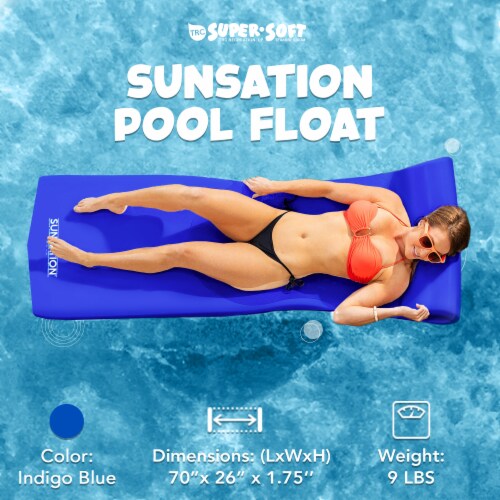 TRC Recreation Sunsation 1.75 Thick Foam Lounger Raft Pool Float, Indigo Blue Perspective: back
