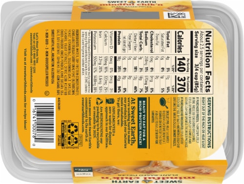 Sweet Earth Plant Based Mindful Chik'n Strips Perspective: back