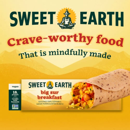 Sweet Earth Big Sur Breakfast Burrito Vegan Frozen Burrito Perspective: back