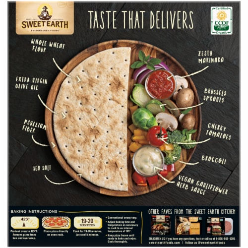 Sweet Earth Veggie Lover's Frozen Pizza Perspective: back
