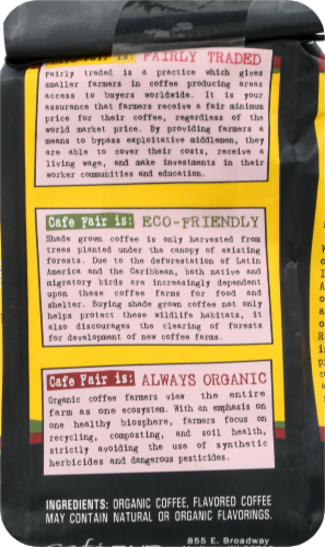 Cafe Fair® Decaf Organic Ground Coffee Perspective: back