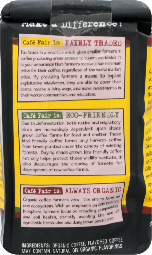 Cafe Fair® French Roast Dark Roast Organic Whole Bean Coffee Perspective: back